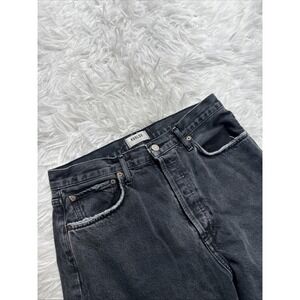 Agolde 90's Pinch Waist Jeans Women's 29 Black Tea Button Fly High Rise Straight